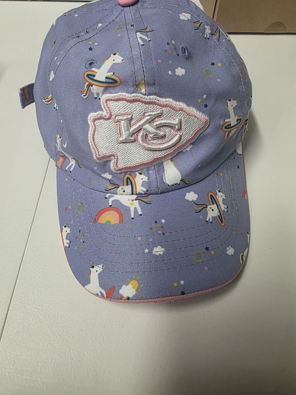 47 Girls Preschool Kansas City Chiefs Purple Unicorn Adjustable Hat